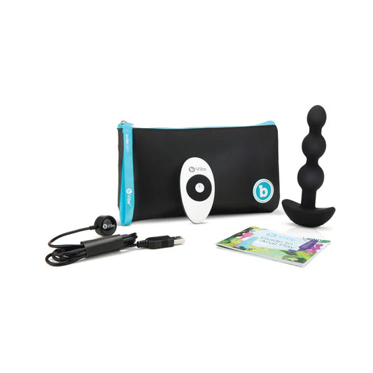 b-Vibe Triplet Rechargeable Remote-Controlled Vibrating Anal Beads Plug