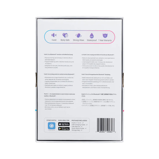 Lovense Hush 2 Bluetooth Remote-Controlled Vibrating Butt Plug Small 1.5 in.