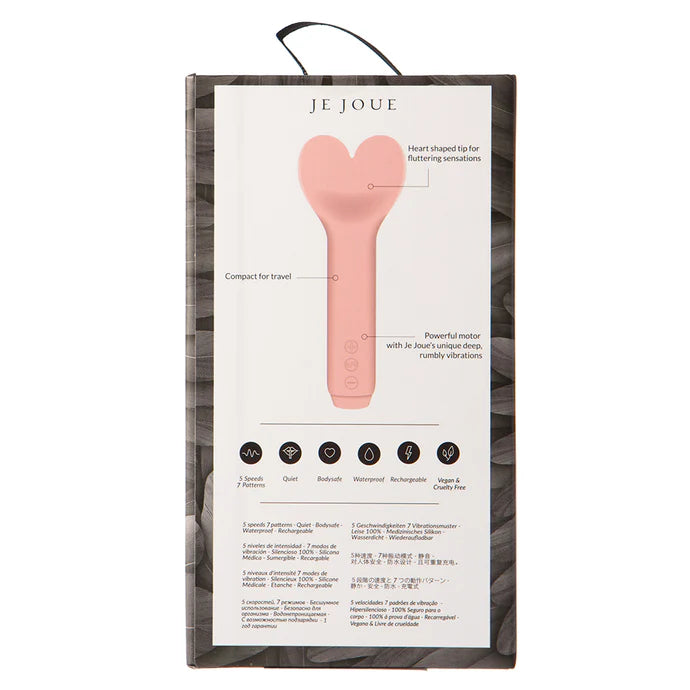 Je Joue Amour Rechargeable Silicone Heart-Shaped Fluttering Tip Bullet Vibrator Pale Rosette